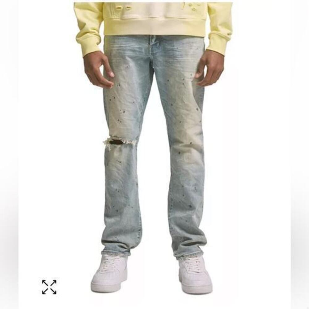 New Purple Brand Slim Straight Mid Rise Straight Leg